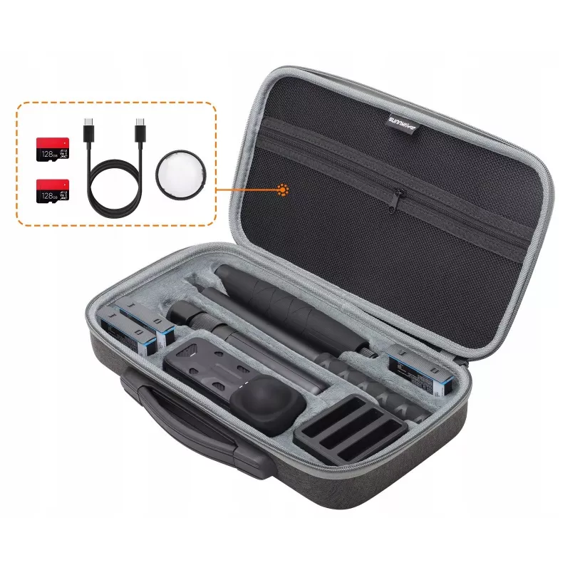 SUNNYLIFE Custodia protettiva per fotocamera Insta360 X4 e accessori - nero