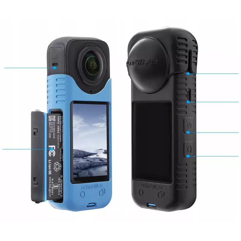 SUNNYLIFE Set copriobiettivo in silicone e custodia per Insta360 X4 - bianco