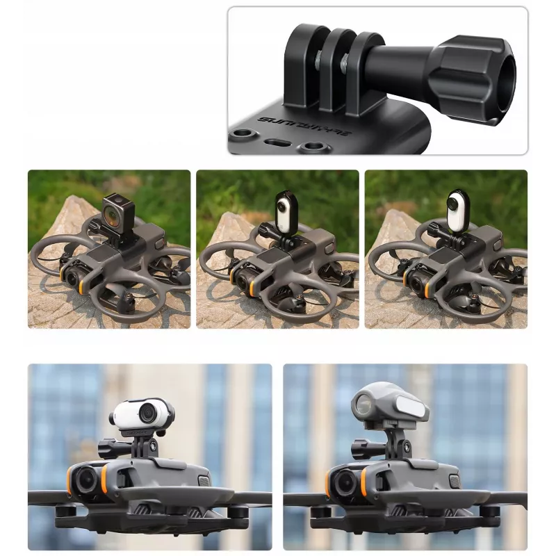 SUNNYLIFE Supporto per fotocamera per DJI Avata 2, GoPro e filettatura da 1/4