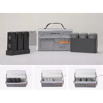 SUNNYLIFE Valigia rigida per 3 batterie drone e caricabatterie compatibile con DJI Mini 4K, Air 3, Avata 2, DC830-S