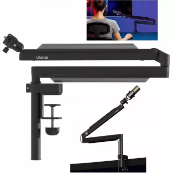 ULANZI ZJ05 Braccio articolato per microfono con morsetto da tavolo, estensione 690 mm, nero