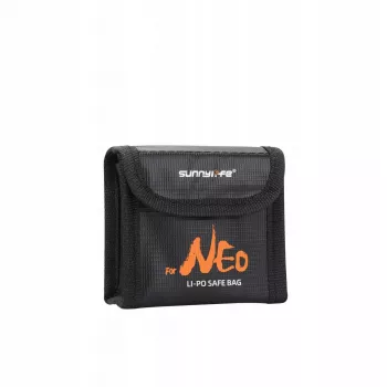 Borsa ignifuga per batterie LiPo SUNNYLIFE per DJI Neo / Neo 2, contiene 3 batterie, nero