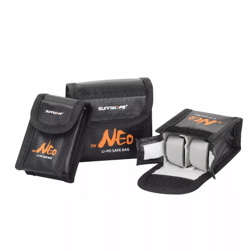 SUNNYLIFE borsa ignifuga per 2 batterie DJI Neo / Neo 2