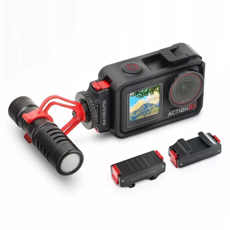 SUNNYLIFE Supporto adattatore per DJI Osmo Action 5 Pro / 5 / 4 / 3 - slitta a caldo ISO - nero