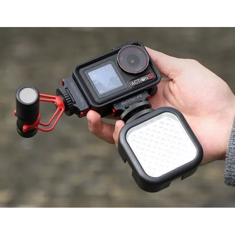SUNNYLIFE Supporto adattatore per DJI Osmo Action 5 Pro / 5 / 4 / 3 - slitta a caldo ISO - nero