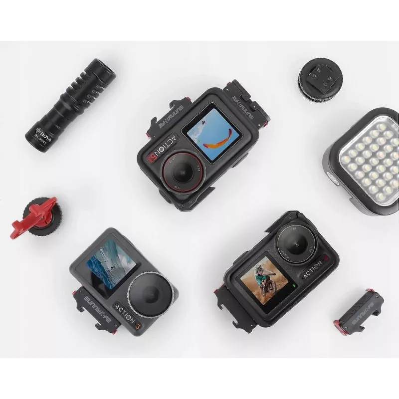 SUNNYLIFE Supporto adattatore per DJI Osmo Action 5 Pro / 5 / 4 / 3 - slitta a caldo ISO - nero