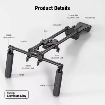 NEEWER SR004 Stabilizzatore a spalla DSLR con impugnatura per fotocamere e videocamere DSLR