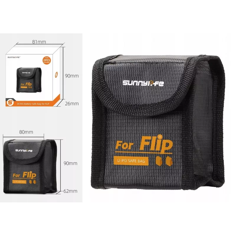 SUNNYLIFE Custodia di sicurezza ignifuga per batterie per drone DJI Flip - spazio per 2 batterie - FP-DC955-2