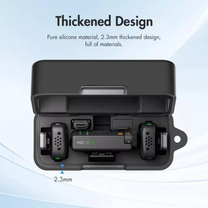 PULUZ Custodia protettiva in silicone per custodia di ricarica DJI Mic Mini - nero