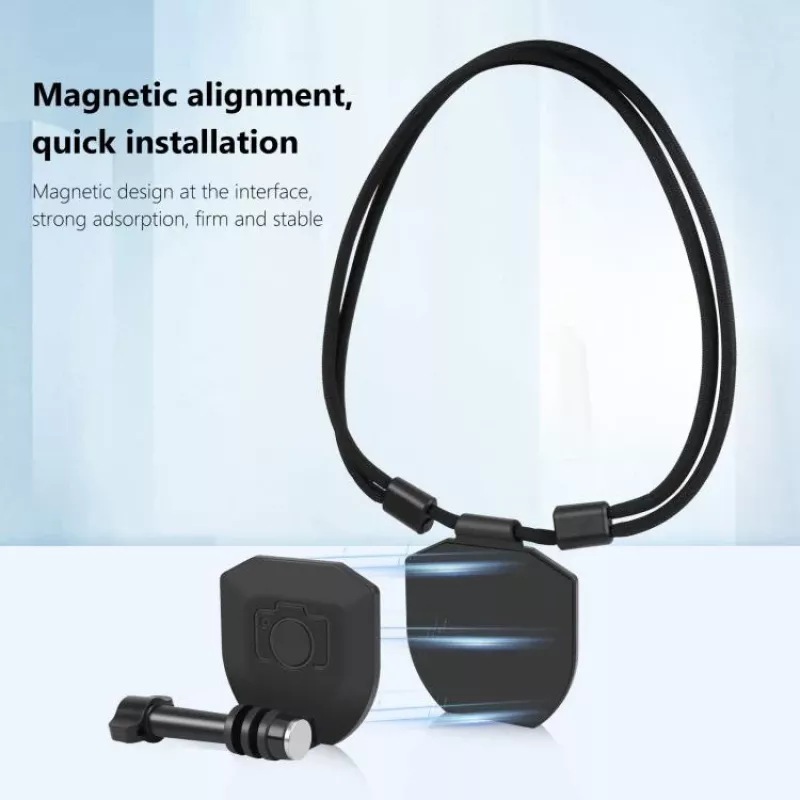 PULUZ Supporto magnetico da collo per GoPro Hero 13 12 11 Mini 10 9 8 7 6 5 Max / PU739B