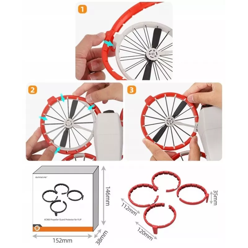 SUNNYLIFE Set protezione eliche per DJI Flip / grigio / FP-KC960-GY