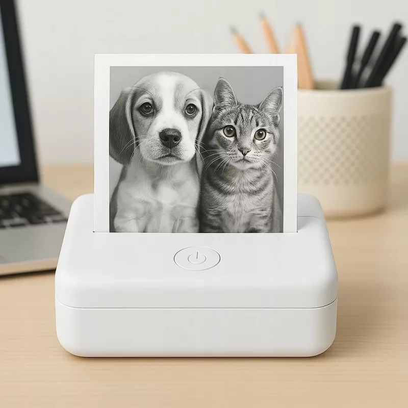 LOVEINSTANT X6 Stampante termica Bluetooth per foto, etichette, note, adesivi, app IA, bianco