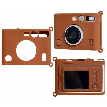 LOVEINSTANT custodia protettiva in silicone per Fujifilm Instax Mini Evo - marrone