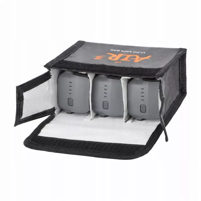 SUNNYLIFE borsa ignifuga per 3 batterie DJI Air 3 / 3S