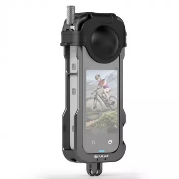 PULUZ custodia protettiva con supporto a cornice con 2 supporti slitta fredda e copriobiettivo per Insta360 X4 (PU981B)