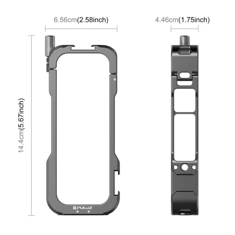 PULUZ custodia protettiva con supporto a cornice con 2 supporti slitta fredda e copriobiettivo per Insta360 X4 (PU981B)