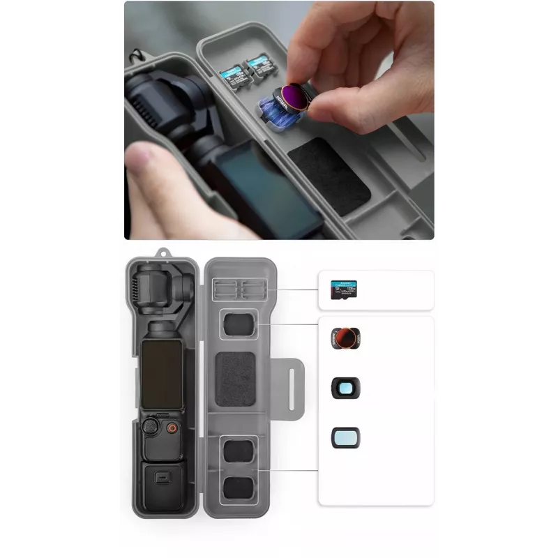 SUNNYLIFE custodia rigida da trasporto per DJI Osmo Pocket 3 e accessori, nero