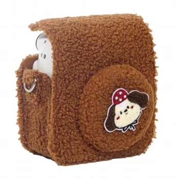 LOVEINSTANT custodia protettiva per Fujifilm Instax Mini 12 - design cane in peluche - marrone