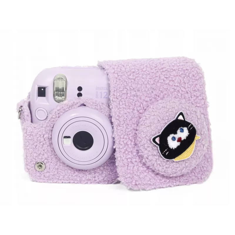 LOVEINSTANT Plush Kitten Case per Fujifilm Instax Mini 12 - viola