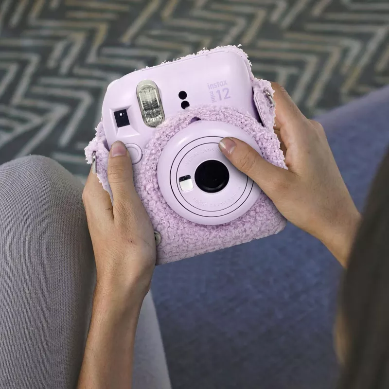 LOVEINSTANT Plush Kitten Case per Fujifilm Instax Mini 12 - viola