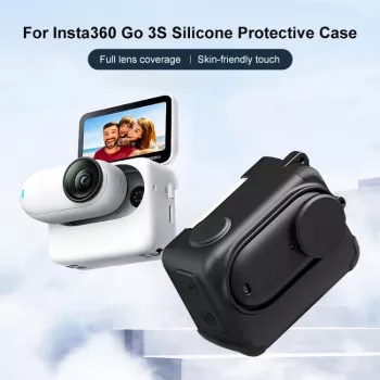 PULUZ Custodia protettiva in silicone con copriobiettivo per Insta360 GO 3 / GO 3S - nero (PU772B)