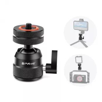 PULUZ testa a sfera per fotocamera 3D filettatura 1/4 inch 2x slitta a freddo ISO fino a 3 kg PU1057B