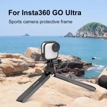 PULUZ supporto a cornice custodia protettiva per Insta360 GO Ultra, attacco treppiede 1/4 inch, nero