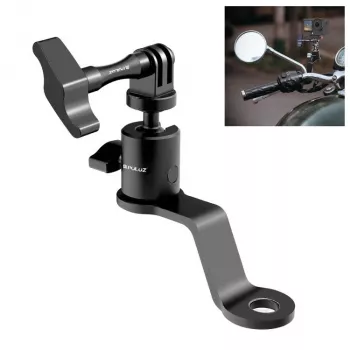 PULUZ supporto a specchio per moto, quad, scooter, bicicletta - supporto universale per manubrio e braccio dello specchio per smartphone, action camera, GoPro - PU1056B