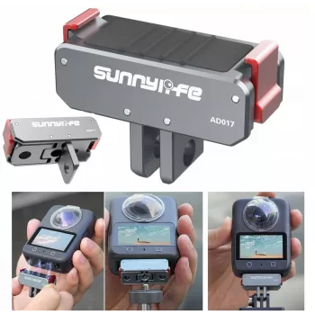 SUNNYLIFE Adattatore magnetico a sgancio rapido con filettatura da 1/4 di pollice e supporto GoPro per DJI Osmo Action 5 Pro / 4 / 3, AD017-T