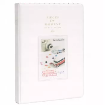LOVEINSTANT album fotografico per 128 foto per Fujifilm Instax Mini 99 12 40 11 41 Evo LiPlay Link / bianco