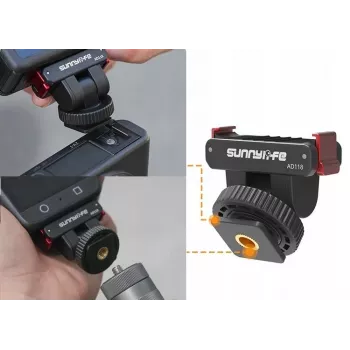 SUNNYLIFE supporto magnetico a sgancio rapido con connettore maschio e filettatura da 1/4 di pollice per DJI Osmo Action 5 Pro / 4 / 3 / 2 - nero