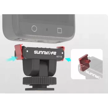 SUNNYLIFE supporto magnetico a sgancio rapido con connettore maschio e filettatura da 1/4 di pollice per DJI Osmo Action 5 Pro / 4 / 3 / 2 - nero