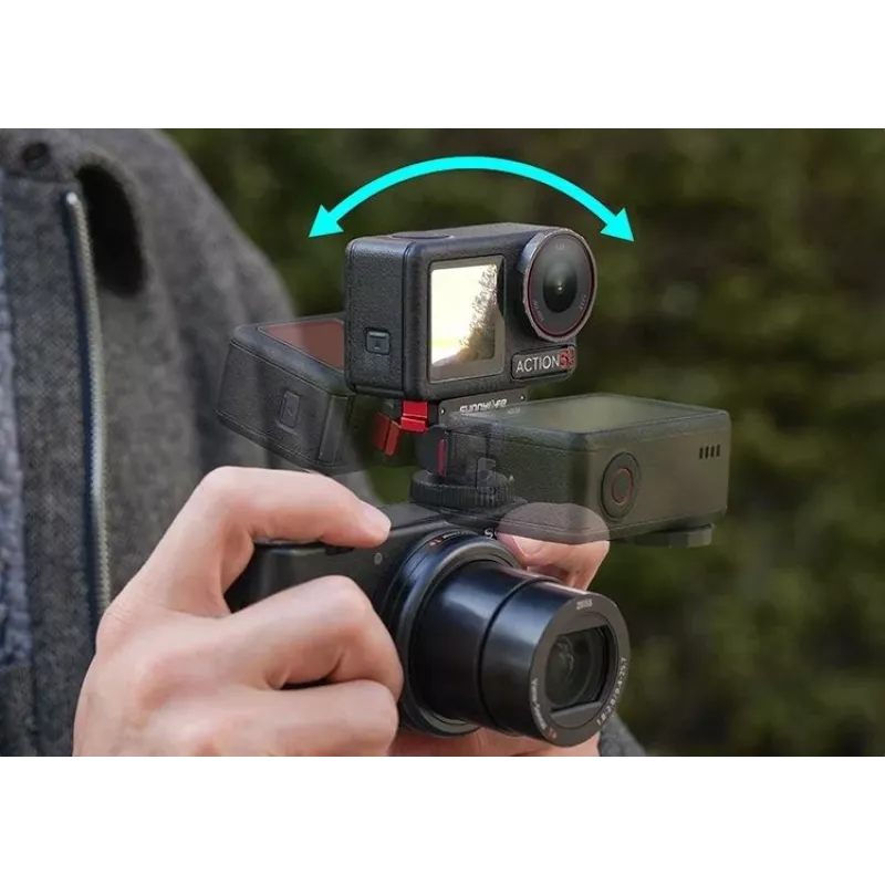 SUNNYLIFE supporto magnetico a sgancio rapido con connettore maschio e filettatura da 1/4 di pollice per DJI Osmo Action 5 Pro / 4 / 3 / 2 - nero