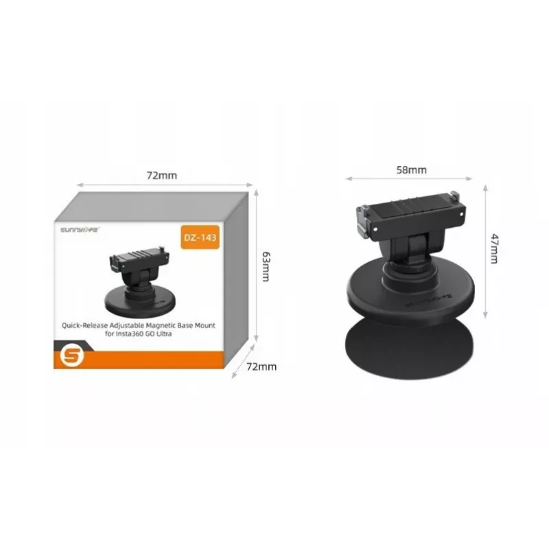 SUNNYLIFE Supporto magnetico a sgancio rapido con base da 1/4 inch per Insta360 GO Ultra / Dz-143-d