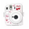 LOVEINSTANT Custodia rigida protettiva per Fujifilm Instax Mini 12 - motivo rosso ciliegia con tracolla