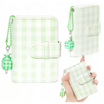 LOVEINSTANT Album foto tascabile a scacchi verde per 28 stampe Instax Mini e Zink