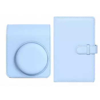 LOVEINSTANT Kit custodia cover pochette per Fuji Instax Mini 13 + album foto 108x / blu