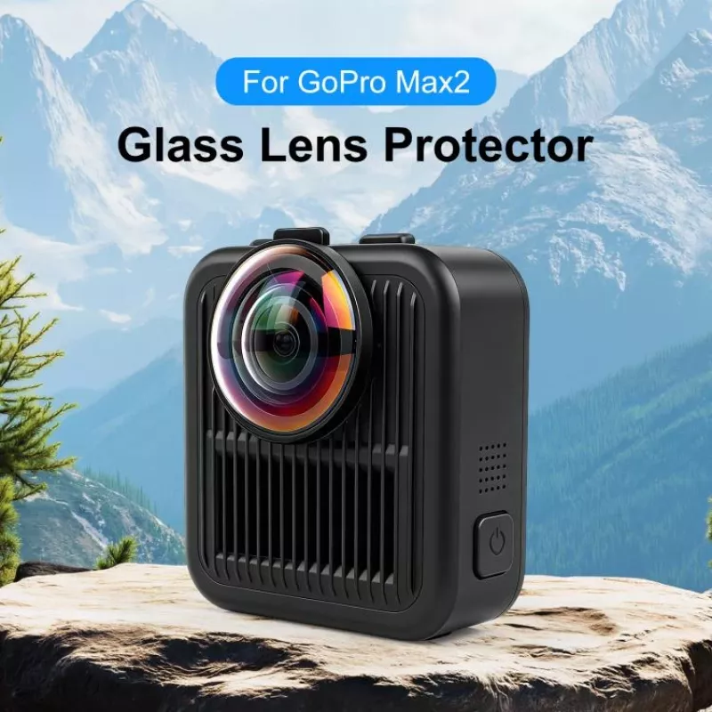 PULUZ 2x Proteggi obiettivo in vetro temperato per GoPro Max 2 - Cornice nera