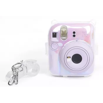 LOVEINSTANT Set 2-in-1 Case Cover Pouch per Fuji Instax Mini 12 scatola porta foto trasparente Shimmer