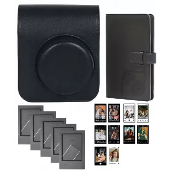 LOVEINSTANT Set accessori 4-in-1 per Fujifilm Instax Mini 41 - Borsa nera, album, cornice e adesivi