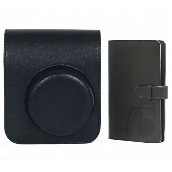 LOVEINSTANT Custodia cover pouch per Fujifilm Instax Mini 41 + album fotografico per 96 foto / Nero