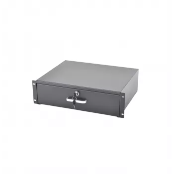 RACKTEL RL-SZ3U Cassetto estraibile 3U per rack 19 pollici, nero (RAL 9005)