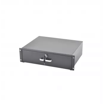 RACKTEL RL-SZ3U Cassetto estraibile 3U per rack 19 pollici, nero (RAL 9005)