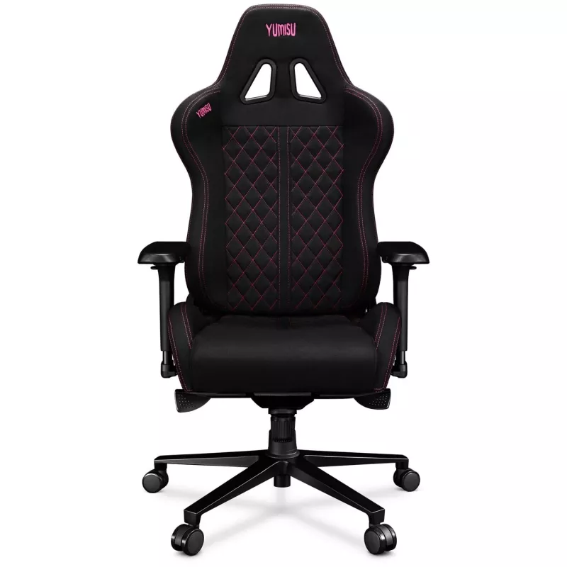 Yumisu 2050 Magnetic Sedia da ufficio, tessuto, nero/rosa