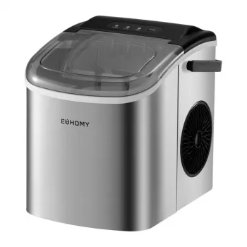 EUHOMY IM001 macchina per ghiaccio, 1,2 L, 12 kg/24h, argento