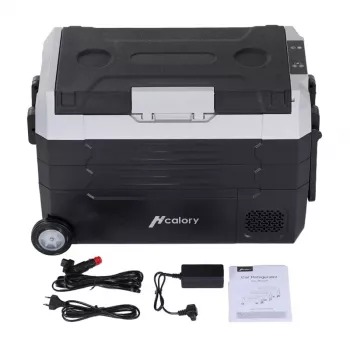 HCALORY D55M+ Car Cooler con Bluetooth, 55L, compressore, da -20°C a +20°C, DC 12V/24V, AC 100-240V, nero