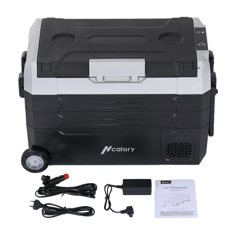 HCALORY D55M+ Car Cooler con Bluetooth, 55L, compressore, da -20°C a +20°C, DC 12V/24V, AC 100-240V, nero