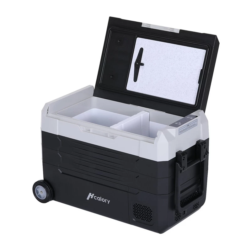 HCALORY D55M+ Car Cooler con Bluetooth, 55L, compressore, da -20°C a +20°C, DC 12V/24V, AC 100-240V, nero