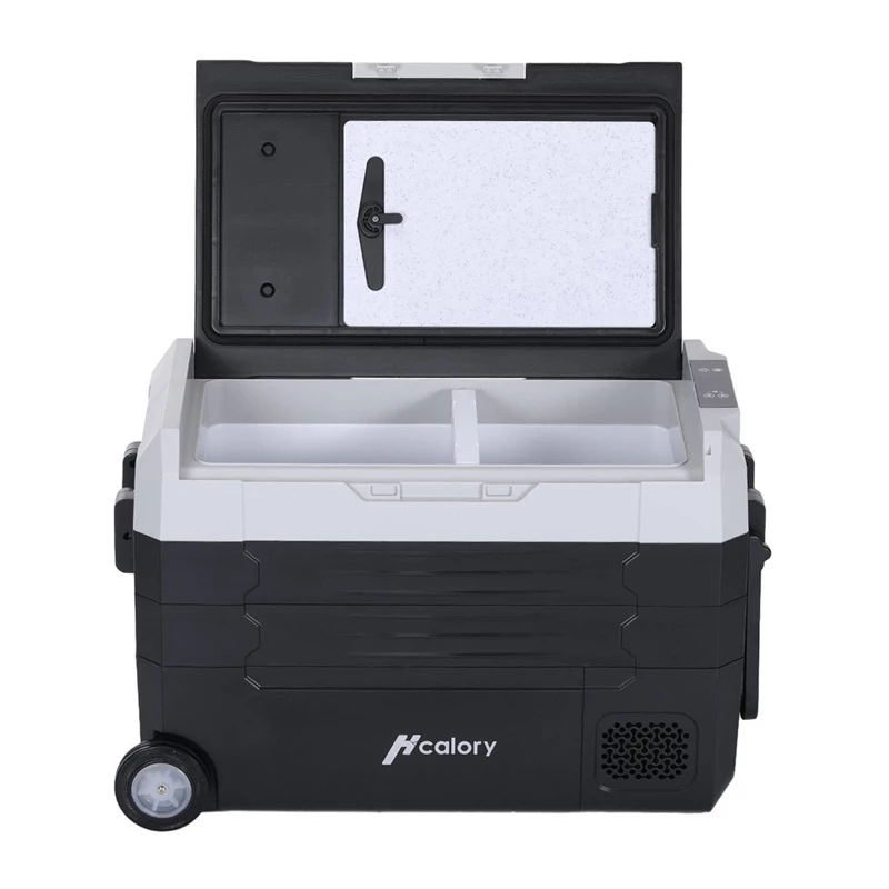 HCALORY D55M+ Car Cooler con Bluetooth, 55L, compressore, da -20°C a +20°C, DC 12V/24V, AC 100-240V, nero