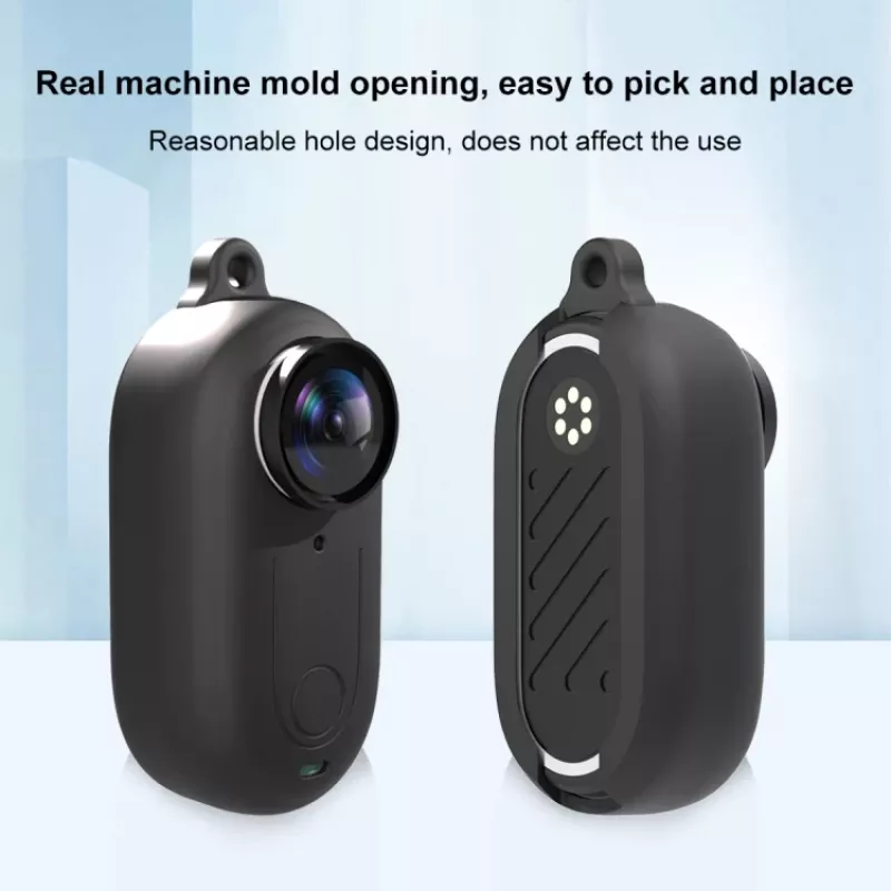 PULUZ Custodia protettiva in silicone con copriobiettivo per Insta360 GO 3 – nero